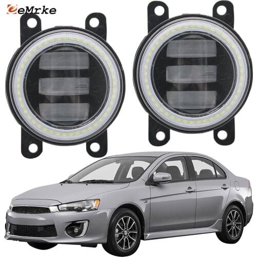 2PCS Led Angel Eye DRL for Mitsubishi Lancer GT 2016 2017 2018 2019 LED Fog Lights Lens Daytime Running Light