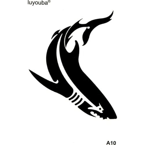 Shark Waterproof Temporary Tattoos Sticker Body Art Tattoo Fierce Fish Tattoo Sleeves Tatoo Men Faux Tatouage Tatuaje Temporal