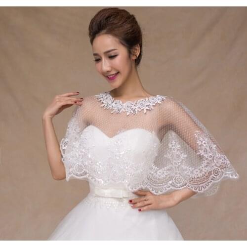 New Ivory Sequins Lace Rhinestone Bridal Boleros Women Ladies Wedding Jackets Plus Size For Wedding Party Christmas day