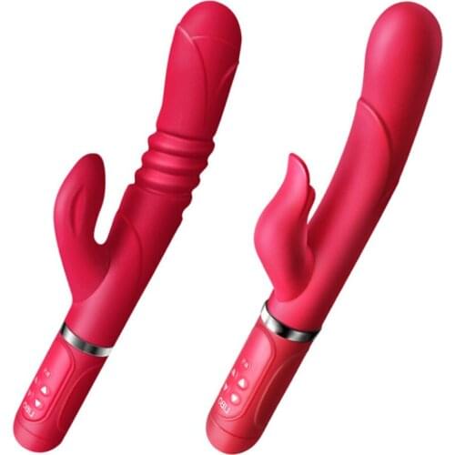 Female Masturbator Automatic Dildo Thrusting Vagina Telescopic G Spot Vibrator Rabbit Clitoral Stimulation Sex Tools for Couples
