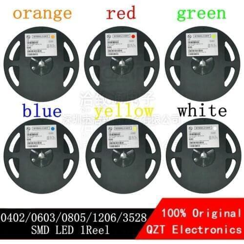 1 Reel 3000pcs 1206 smd led Red Yellow Green White Blue Orange light emitting diode Water Clear LED Light Diode Set