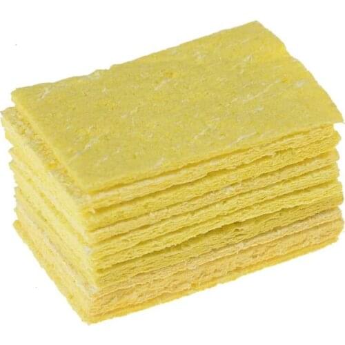 10Pcs Yellow Cleaning Sponge Cleaner for Enduring Electric Welding Soldering Iron High Temperature Resistant Cleaning