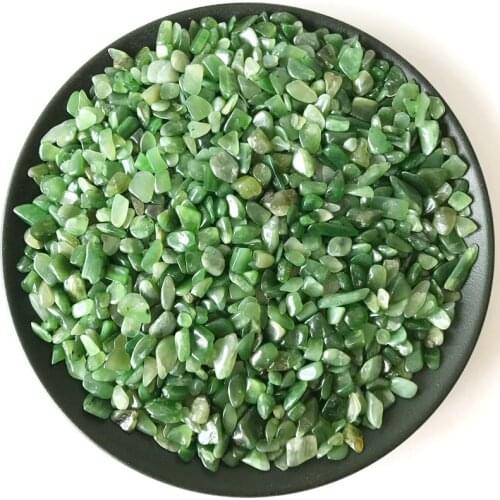 100g Green Jasper Crystal Gravel Mineral Crystal Chip Beads Home or Fountain Decor Tumbled Stone Degauss Healing Reiki
