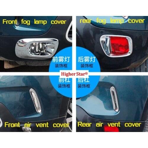 4pcs(2Front+2rear)car fog lamp decorative cover+4pcs(2front+2rear)car air vent cover for Citroen C5 aircross 2017-2020