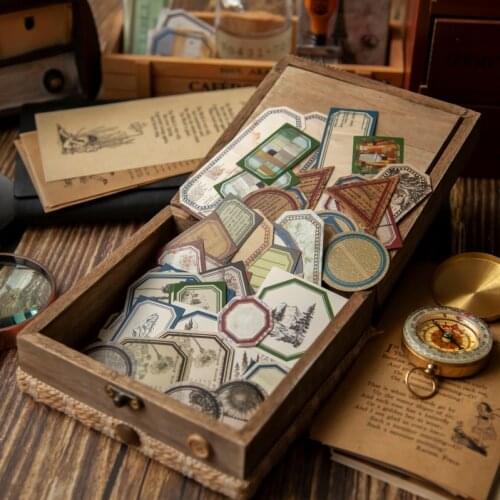 40pcs/pack Retro Labels Stickers Vintage art marker Decorative Diary Album Scrapbooking material Craft Supplies Sticker