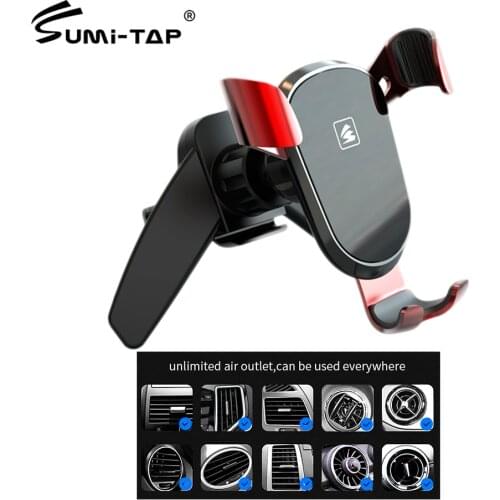 Sumitap Gravity Car Phone Holder Universal Air Vent Mount Clip Car Stand GPS Mobile Support Bracket For iPhone 12 Xiaomi Huawei