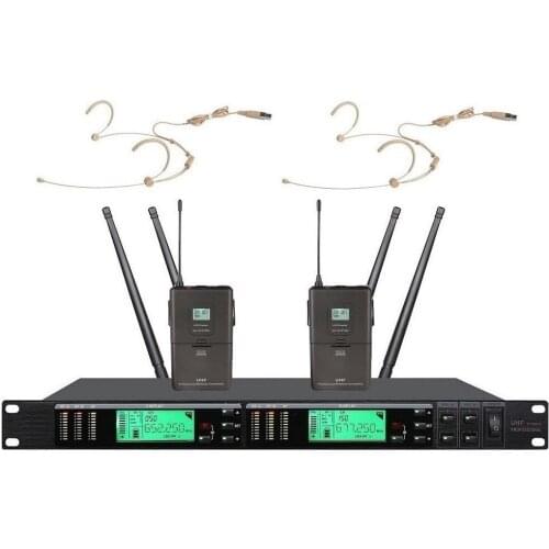 Bolymic True diversity UHF Vocal Wireless microphone system Professional Headset microphone for school,pro stage speech,wedding