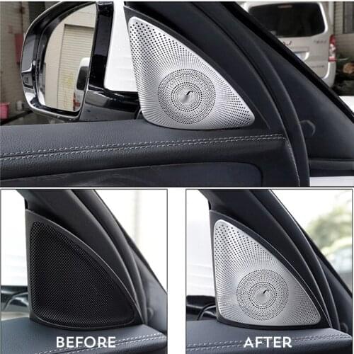 Car styling Door Audio Speaker Decorative Strip Covers 3D stickers Trim for Mercedes Benz E Class W213 Auto interior Accessories