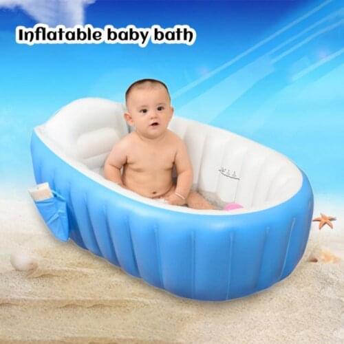 Baby Inflatable Bathtub Children Anti-slippery Swimming Pool Foldable Travel Air Shower Basin Seat Baths Big Size for 0-3 Years