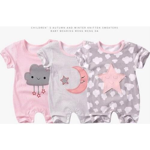 DHL 200pcs Summer Baby clothes newborn baby rompers Short sleeve Baby Boy Girl clothes cotton baby Jumpsuit