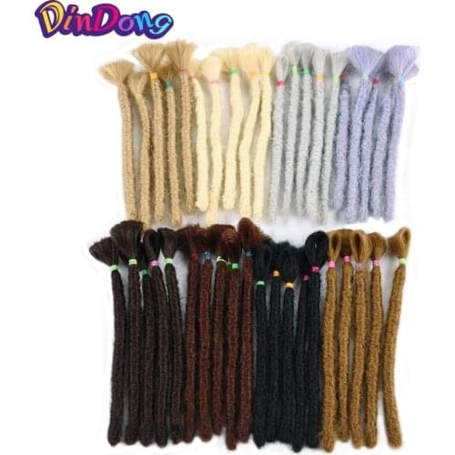 DinDong 12 inch Handmade Dreadlocks For Men Synthetic Crochet Braids Hair Extensions 6 inch Crochet Braiding Hair Blonde Brown