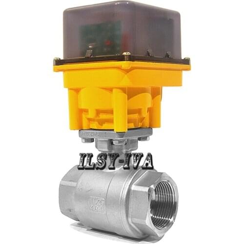 Two way DN32 DC12V/24V Stainless steel fixed-type electric ball valve with manual mode