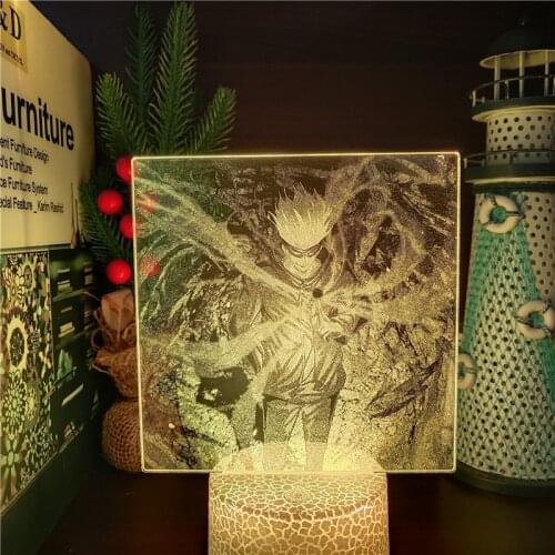 Jujutsu Kaisen Gojo Satoru Figure 3D LED Lava Lamps RGB Night Lights Bedroom Illusion Table Decor Birthday Manga Gift For Friend