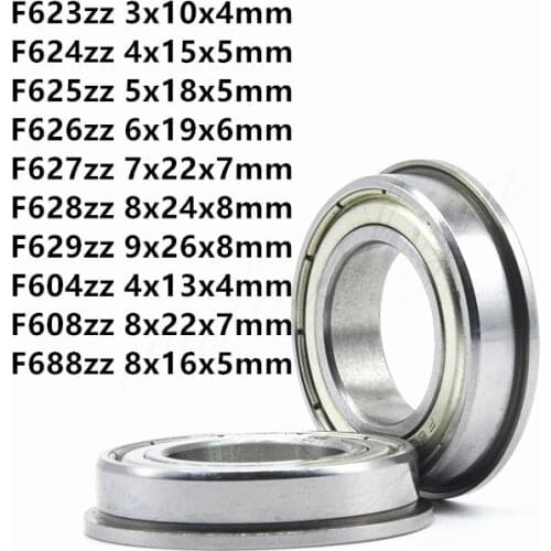 Flange Ball Bearings F604 F623 F624 F625 F684 F688 F626 F627 F628 F629ZZ 3D Printers Parts Deep Groove Pulley Wheel Part