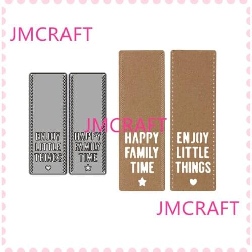 JMCRAFT HAPPY FAMILY TIME Card Label Metal Cutting Dies DIY Scrapbook Handmade Paper Craft Metal Steel Template Dies