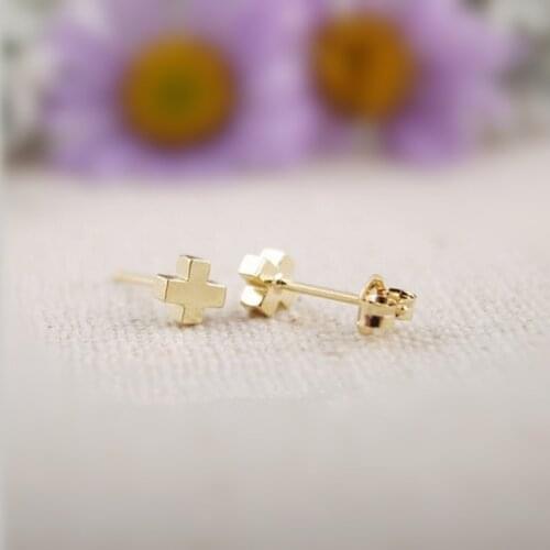 10PCS/lot Fashion delicate little cross stud earrings