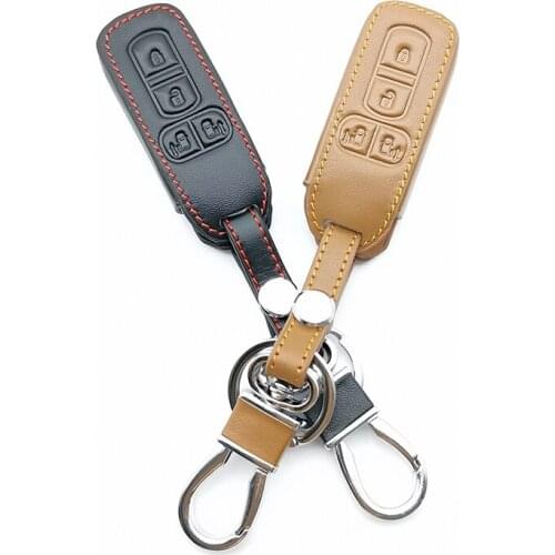 Fashion Style leather motorcycle key case cover set for Honda n-one N-BOX N wagon Plus 2018 new 4 buttons keypad shell