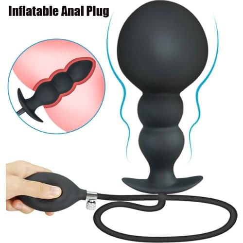 Inflatable Huge Anal Plug Dildo Pump Expandable Prostate Massage Butt Plug Vaginal Anal Dilator Sex Toy For Couple Masturbation