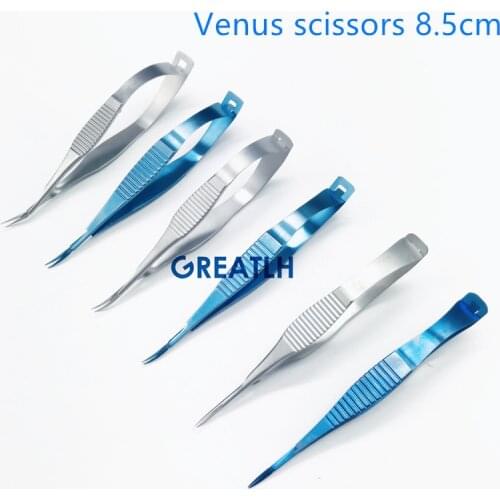 Stainless steel/ Titanium alloy scissors Ophthalmic microsurgery 8.5cm Venus scissors tools animal experiment tool