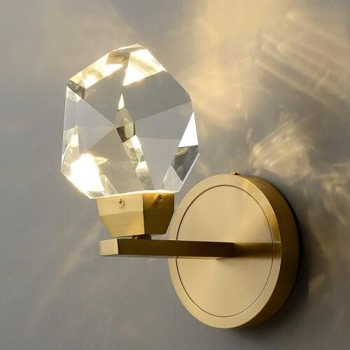 New Modern LED Crystal Wall Lamp Iron Living Room Bedroom Bathroom Indoor Lighting Luxury TV Wall Light Home Decor Mirror Light