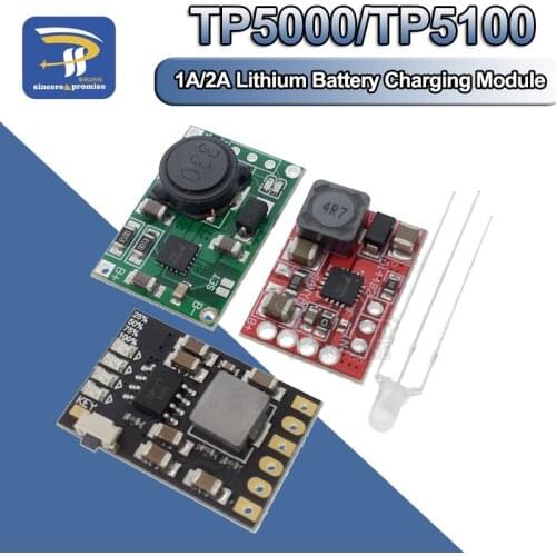 TP5100 charging management power supply module board TP5000 1A 2A compatible with 4.2V 8.4V single and double lithium batteries