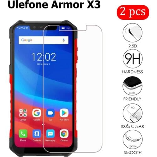 2PCS Glass For Ulefone Armor X3 Tempering Glass Phone 5.5" Screen Protector Scratch Proof LCD Film For Ulefone Armor X 3 Cover