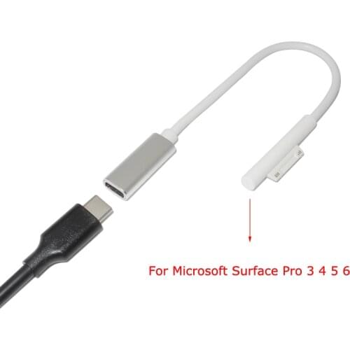 USB Type C PD Power Adapter Converter Dc Plug Charging Cable Cord for Microsoft Surface Pro 3 4 5 6 Charger for Surface Go
