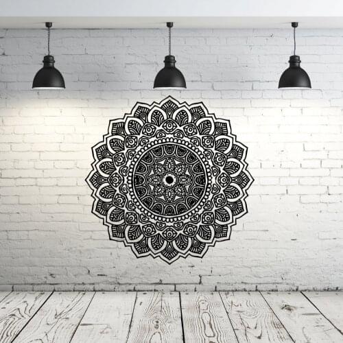 Mandala Wall Decal Yoga Studio Vinyl Sticker Decals Ornament Moroccan Pattern Namaste Lotus Flower Home Decor Boho Bohemian J156