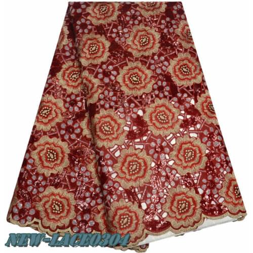 High Quality African Organza Sequin lace fabric with embroidery Double Organza Hand Cut French Net lace MXT004