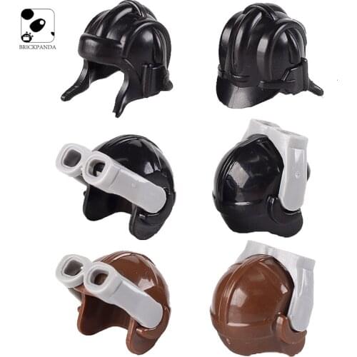 WW2 Army Soldiers Police Riot Helmets building blocks Military Figure Weapon Parts Hats British Accessories Blocks Kids toys