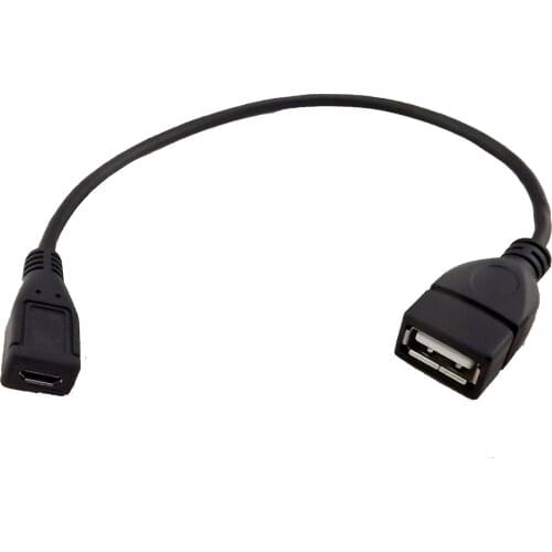 1x USB 2.0 A Female To Micro B 5 Pin Female Jack Charging Data Extension Adapter Connector Cable 25cm