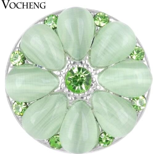 3 Colors 18mm Vocheng Ginger Snap Button Jewelry Rhinestone Flower Vn-1632