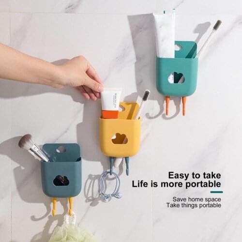 4 Colors Excellent Charging Phone Brackets Holder Lightweight Storage Box with Dual Hooks for Home