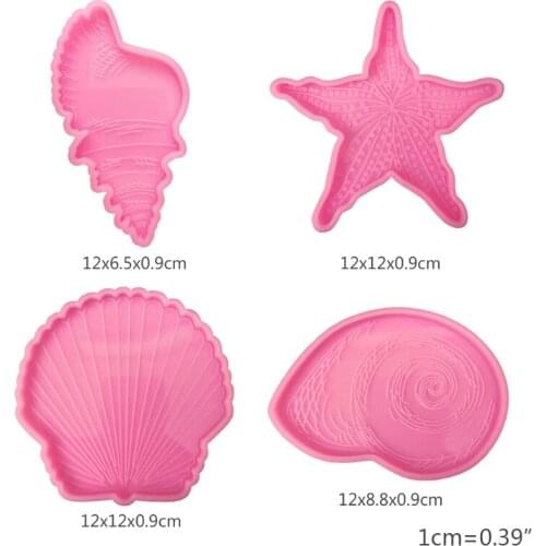 A0NF Diy Crystal Epoxy Silicone Mold Plum Round Conch Table Decorative Mirror Surface Silicone Mold Resin Coaster Placemat