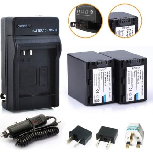2* 4500mAh NP-FH100 FH100 Battery + 1*Car Charger +Plug Adapter For SONY NP-FH70 FH50 FH30 SX40R free shipping