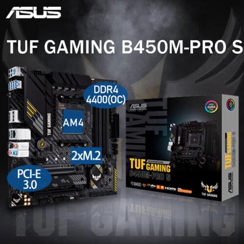 AM4 ASUS TUF GAMING B450M-PRO S Motherboard AMD Ryzen 3rd DDR4 128GB PCI-E 3.0 SSD M.2 B450 Placa-mãe AM4 Micro-ATX Desktop B450