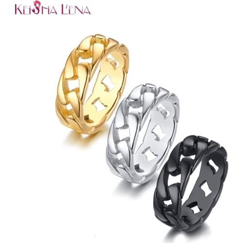 Anel Stylish Fixed Link Chain Ring for Men High Quality Stainless Steel Male Bands Unique Gift for Him Anillos кольцо мужское