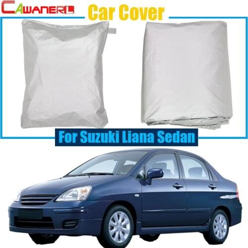 Cawanerl Car Cover Rain Snow Sun Resistant Protection Anti-UV Cover Dustproof For Suzuki Liana Sedan