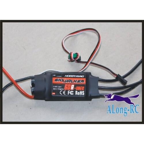 Free shipping high quality Hobbywing skywalker 60A(2-6s) brushless ESC-for RC airplane model/hobby plane/ spare part