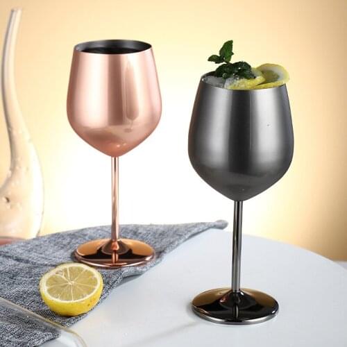 2pcs Stainless Steel Wine Glasses Single-Walled Insulated Unbreakable Goblets Metal Stemmed Wine Tumblers Home Accessori