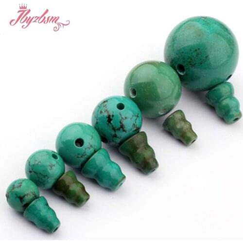 8mm-25mm Natural Round Green Turquois Stone Beads Pagoda Tibet Guru Gem Spacer Beads 1 Set For DIY Jewelry Making,Free Shipping