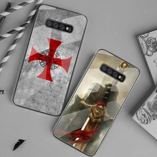 Templar Knight Phone Case Tempered Glass For Samsung S20 Plus S7 S8 S9 S10 Plus Note 8 9 10 Plus