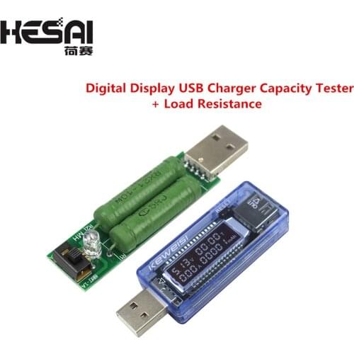 Digital Display USB Charger Doctor Capacity Current Voltage Detector Meter Battery Tester+ Load Resistance