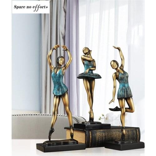 Ballet Girl Decoration Indoor Figurines Office Home Decoration Accessories Creative Craft Gifts New Year Gifts European Retro