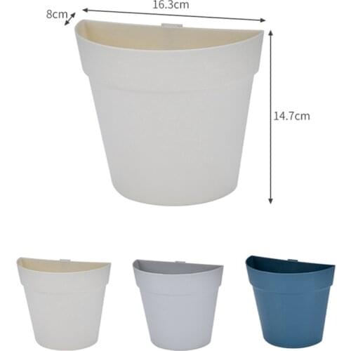 Creative Mini Cute Flower Pots Plastic Wall-mounted Semi-circular Pots Succulent Plants Decor For Home Plant Nursery Pot Tools