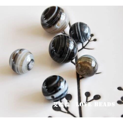 Large size black and white eye pattern stone round loose beads 5 pcs/lot 8mm12mm14mm16mm18mm jewelry making DIY for women