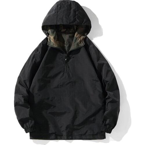 Mens Large Double Sided Camouflage Coat Outdoor Trekking Camping Fishing Hunting Jacket Fashion Hooded Cycling Tooling Hoodies