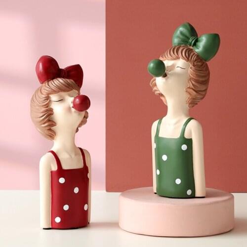 Sweet Girls Fashion lady Resin Art Statue Gorgeous Figurines Home decoration ornaments Tabletop Sculpture gift for Christmas