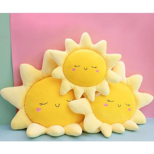 Cute Sun Cloud Plush Pillow Stuffed Soft Creative Plush Sun Cloud Toy Car Pillow Home Decor Kids Toys Pillow Plush Cloud Pillow