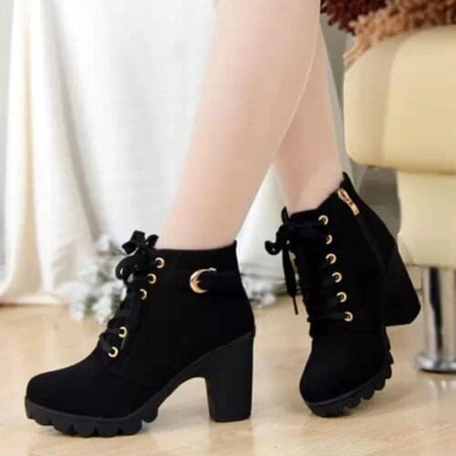 Fashion New Women Boots Ladies Thick Fur Ankle Boots Female high Heel Platform Rubber Bottom Winter Shoes snow Boots